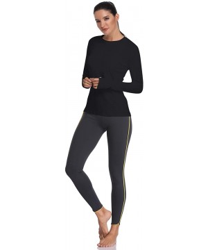 Women's UPF 50+ Sun Protection Long/Short Sleeve Outdoor T-Shirt Athletic Top Rashguards - Long Sleeve-black - C618SX638KK $1...