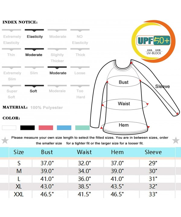 Women's UPF 50+ Sun Protection Long/Short Sleeve Outdoor T-Shirt Athletic Top Rashguards - Long Sleeve-black - C618SX638KK $1...