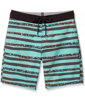 Men's Cassette Stoneys 19" Boardshort - Mysto Green - CG18YKXS2GE $35.36-Board Shorts