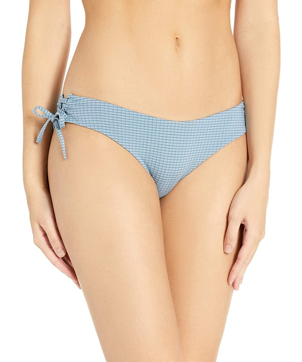 Women's Beau Grid Medium Bikini Bottoms - Poseidon Blue - CJ18EQXK8XT $22.78-Bottoms