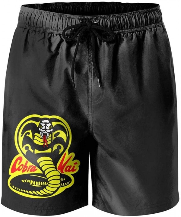 Black Cobra-Kai-Snake-Logo-Strike-Hard-First-No-Mercy-Men Basketball Shorts Personalized Fashion Shorts for Mens - White-15 -...