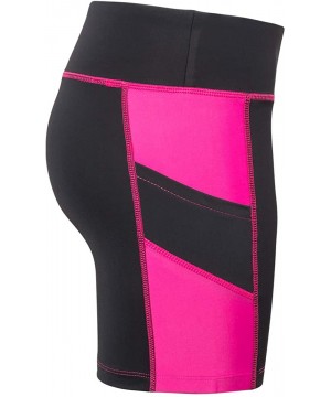 UPF 50+ Womens Active Sport Swim Short - Black/Hot Pink - CP18RXCGR0L $34.55-Racing