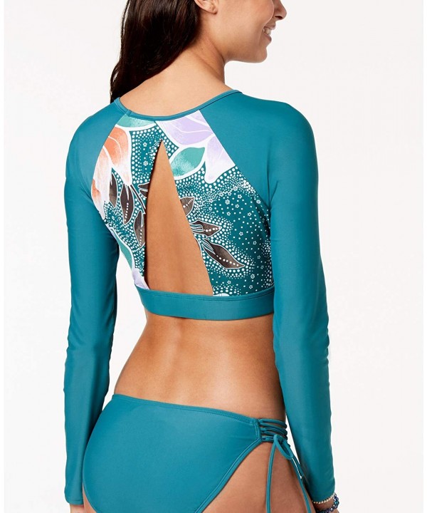 Juniors' Cropped Rash Guard (Green- L) - CJ18UO4WL4S $25.27-Rash Guards