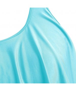 Embroidery Bikini Swimsuit Wire Free Women Tankini Sexy Bathing Suit - Sky Blue - CU18W6DZWW3 $20.19-Sets