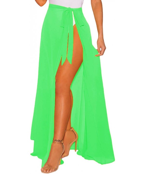 Women's Swimsuit Cover Up Sarong Wrap Skirt Beach Coverup Bikini Swimwear - 03-long-green - C918TTQZ3N9 $15.01-Cover-Ups