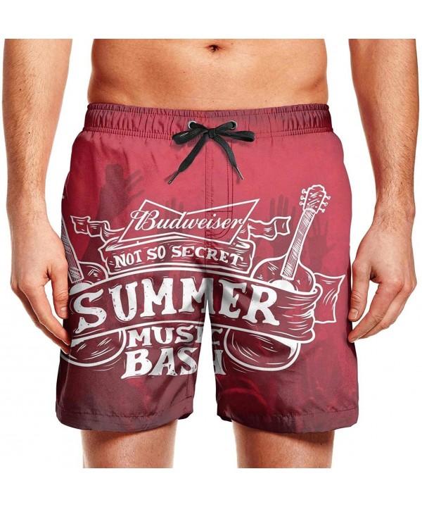 Men's Swimming Trunks What-we-Know-About-Budweiser's-Not-So-Secret- Colorful Quick Dry Swim Trunks - White - CL19DTOSWZ5 $32....