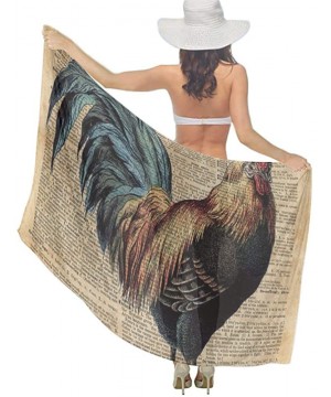 Women Chiffon Sarong Beach Bikini Cover Up Wedding Party Shawls Wraps - Dictionary Cottage Rooster - C5190HIQTMC $20.27-Cover...