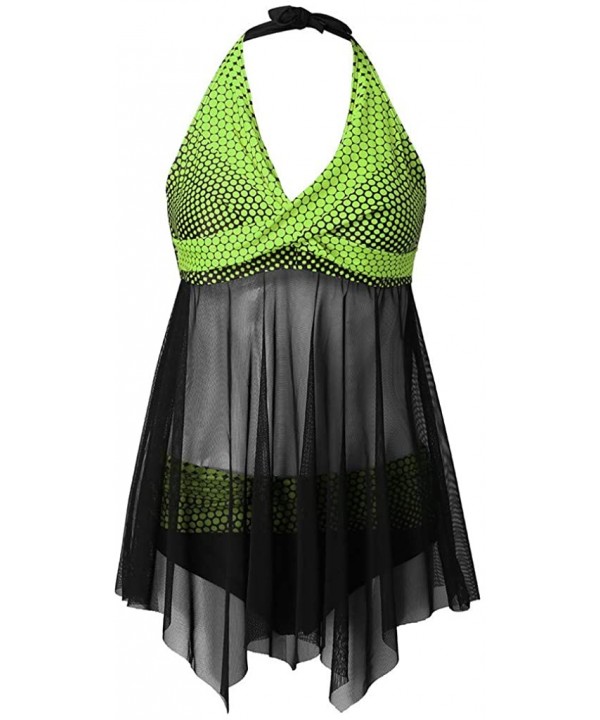 Plus Size Swimsuits for Women Two Piece Halter Tankini Set Swimwear Twist Front Beachwear Bathing Suit - Green - CZ197KYL7I4 ...