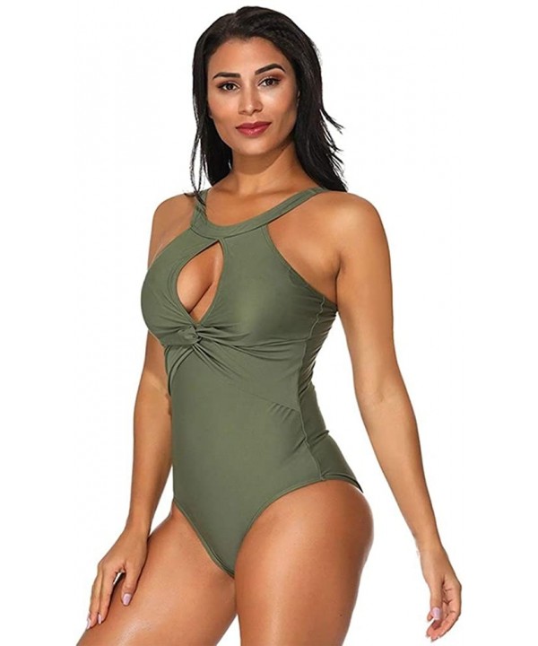 Women's one-Piece Swimsuits Sexy Hollow Out Bikini Beachwear Bathing Suits - Green - C518T73YTNX $22.09-One-Pieces