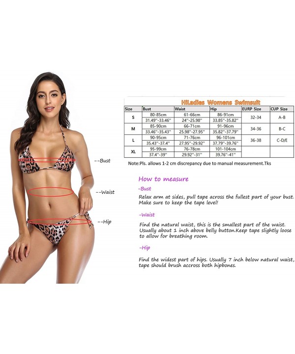 Womens Sexy Leopard Printed Two-Pieces Swimwear Halterneck Bikini Set Triangle Swimsuits - Pattern 3 - CX18QG3AU6K $21.19-Sets