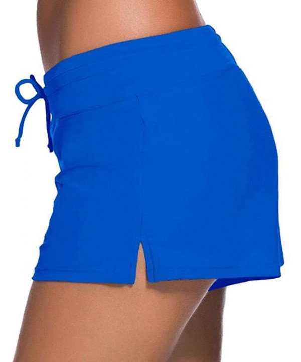 Women Sports Summer Swimsuit Tankini Bottom Slit Swim Beach Board Shorts Plus Size S-3XL - Blue - CD18D2K24ZZ $19.95-Board Sh...