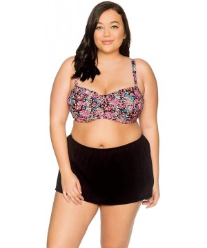 Women's Plus Size Kokomo Skirted Bikini Bottom Swimsuit - Black - C618722MMWM $25.96-Bottoms