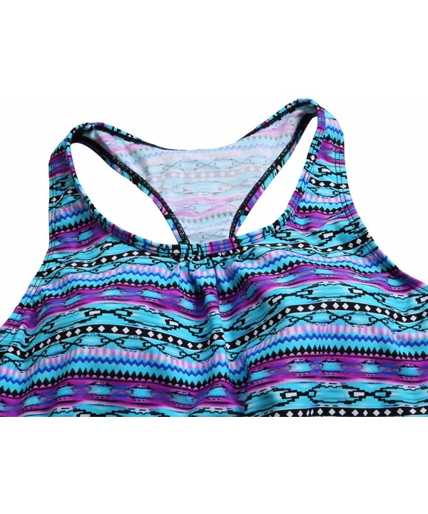 Women's Push up Padded Pattern Printed Tankini Two Piece Swimsuits Bathing Suit Swimwear(S-3XL) - A-purple - CL18NA3CH2H $21....