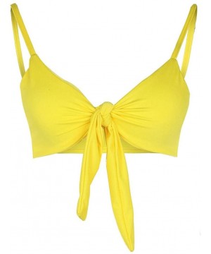 Womens Tie Knot Front High Waist Bathing Suit Swimwear Bikini Set - Yellow - C11809G2AEU $13.00-Sets