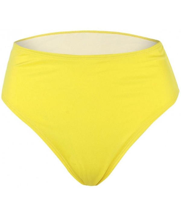 Womens Tie Knot Front High Waist Bathing Suit Swimwear Bikini Set - Yellow - C11809G2AEU $13.00-Sets