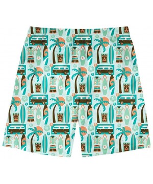 Men's Summer Beach Shorts Board Swim Trunks with Pockets Sports Shorts - Retro Surf - CT18OZOHZA0 $8.36-Trunks