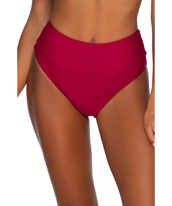 Ariel High-Waist Bikini Bottom Swimsuit - Zinnia - CI193Q9Z8XD $34.89-Tankinis