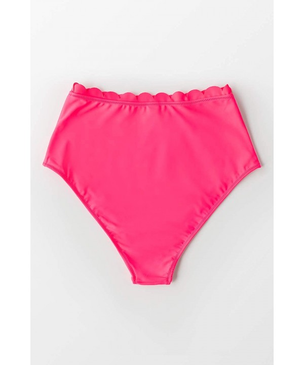 Women's Tummy Coverage Bikini Bottom - Neon Pink - CC19CZMQA0Z $16.99-Tankinis