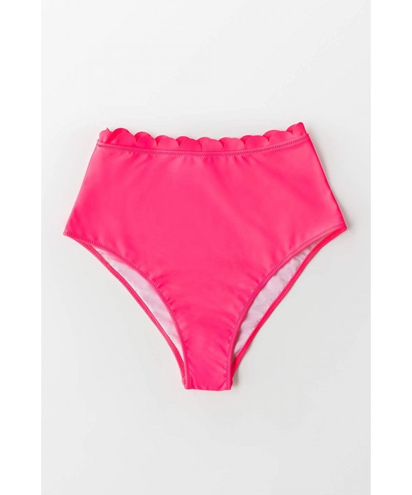 Women's Tummy Coverage Bikini Bottom - Neon Pink - CC19CZMQA0Z $16.99-Tankinis