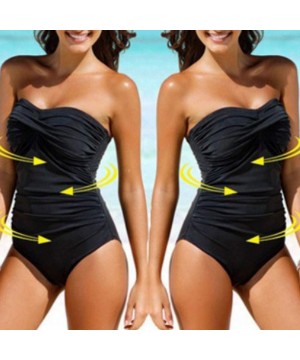 Swimsuits for Women Plus Size Tummy Control Swimwear Beachwear Bathing Suit - Black - C4194W65H8O $13.37-Sets