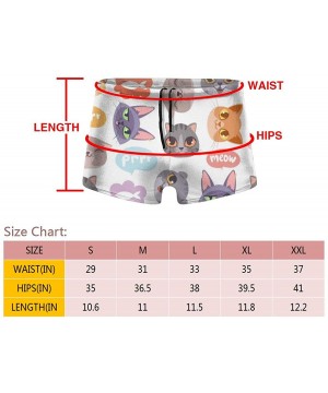 Men's Swim Trunks Cartoon Cat Head Quick Dry Boxer Trunks Low Rise Swim Surf Boxer - C919E8QNK7S $29.52-Racing