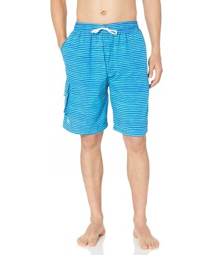 Men's Micro Stripe Challenger Swim Short - Royal/Grn - C112KVDXU9P $33.61-Racing