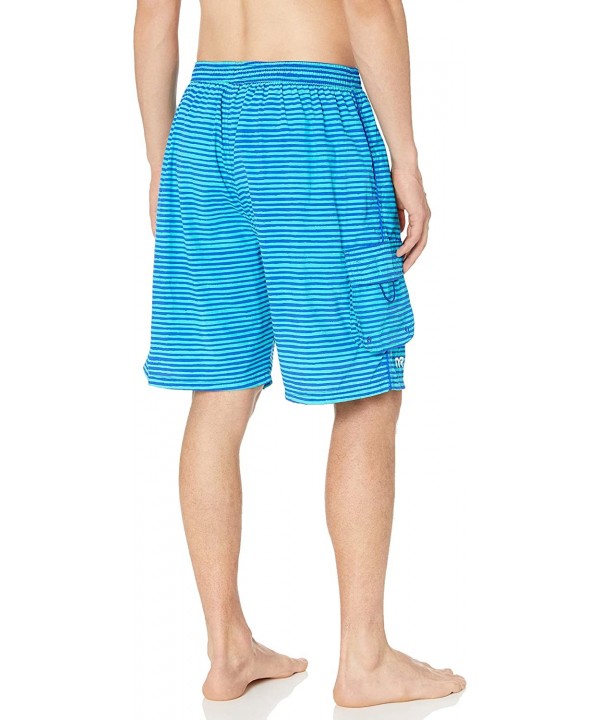 Men's Micro Stripe Challenger Swim Short - Royal/Grn - C112KVDXU9P $33.61-Racing