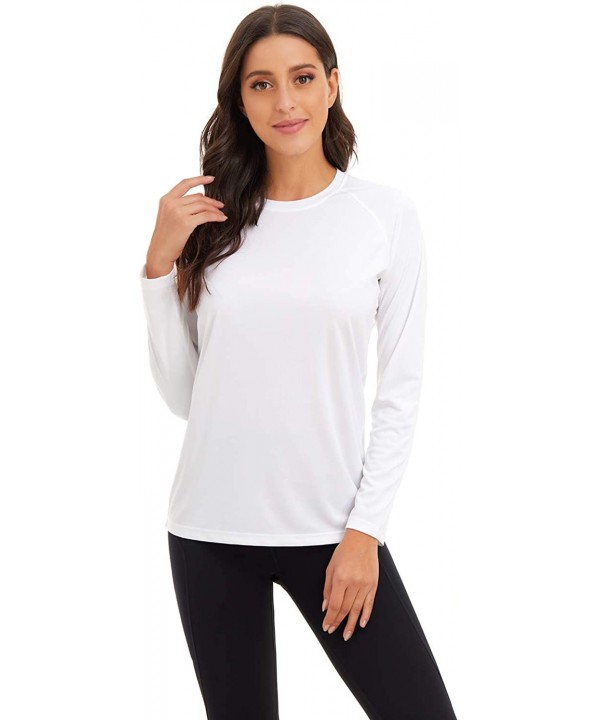 Women's UPF 50+ Sun Protection Thin Quick Dry Shirt Summer Hiking Top - White - C51999E3H07 $16.66-Rash Guards