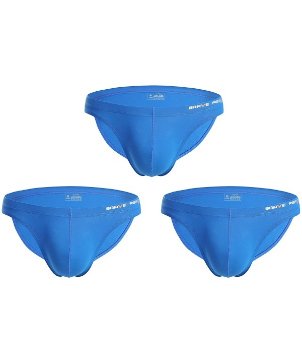 Mens Bikini Briefs Low Rise Breathable Low Waist Swim Underwear Multi Pack - 3*blue - C118Y94GIU5 $16.82-Briefs