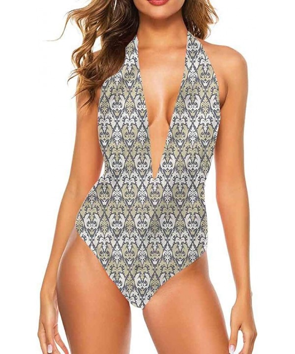 Super Cute Bikini Victorian- Damask Swirls Leaves for Bachelorette Party - Multi 05 - CG19D6D3970 $43.21-Cover-Ups