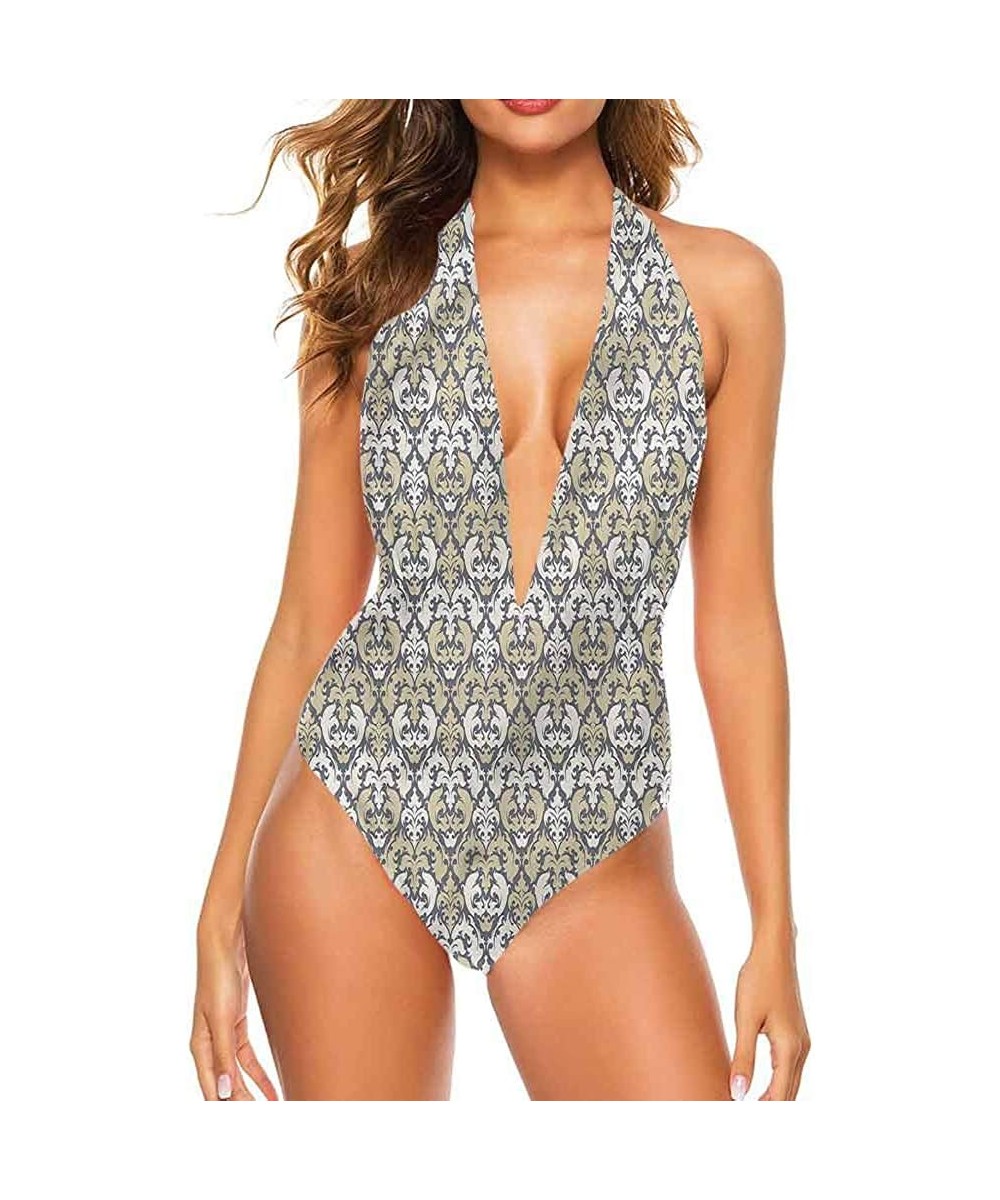 Super Cute Bikini Victorian- Damask Swirls Leaves for Bachelorette Party - Multi 05 - CG19D6D3970 $43.21-Cover-Ups