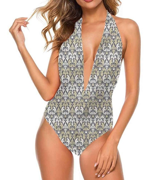 Super Cute Bikini Victorian- Damask Swirls Leaves for Bachelorette Party - Multi 05 - CG19D6D3970 $43.21-Cover-Ups