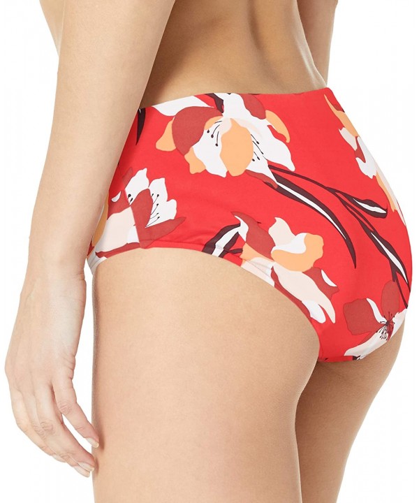 Women's Mid Rise Full Coverage Bikini Bottom Swimsuit - Flower Market Chili - C018ZE6H54I $39.70-Tankinis