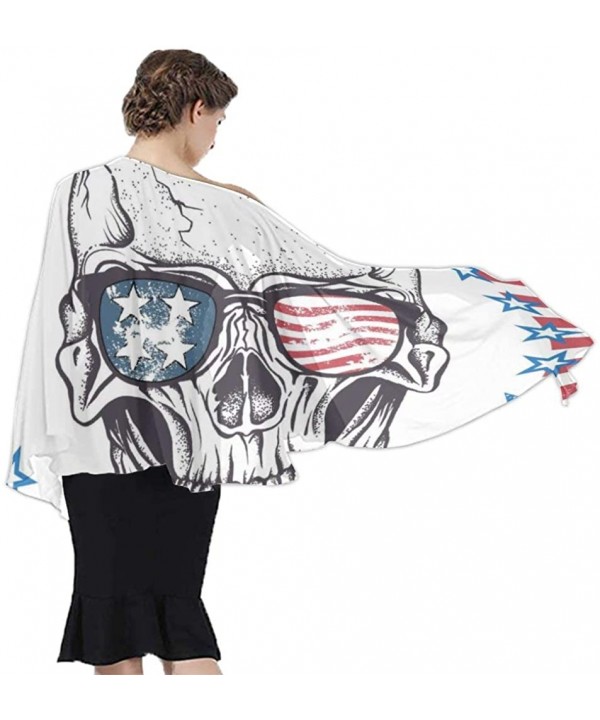 Women Fashion Shawl Wrap Summer Vacation Beach Towels Swimsuit Cover Up - American Usa Flag Pirate Skull - CE190HK45R2 $24.95...