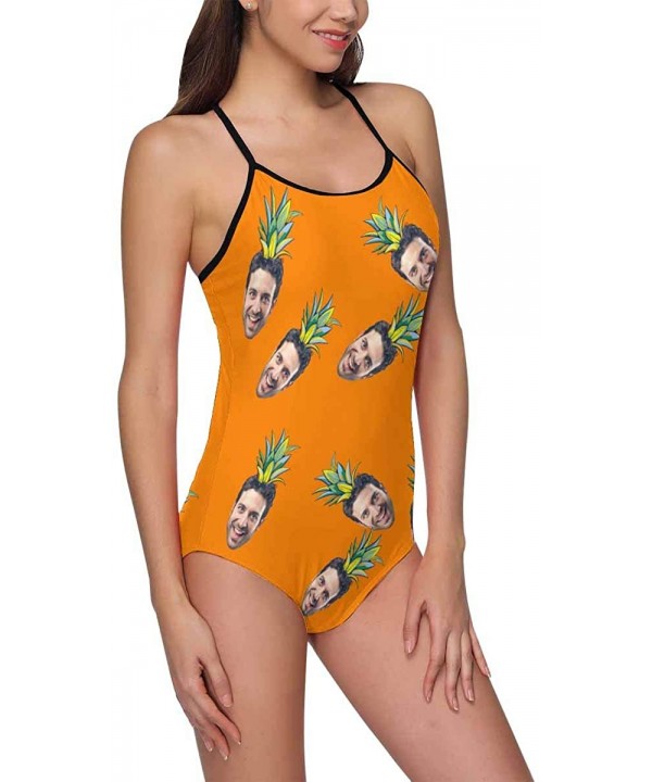 Custom One-Piece Swimsuits with Face Photo Pineapple Swimwear for Women (XS-5XL) - Orange - C618UKG3OXO $26.68-One-Pieces