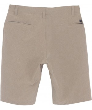 Hybrid Shorts for Men Quick Dry Stretch Lightweight Golf Plaid Short/Boardshort - Yarn Dye Khaki - CU12O91J8HY $40.21-Trunks