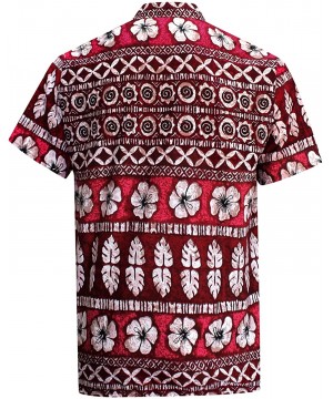 Men's Costume Front Pocket Short Sleeve Hawaiian Shirt A - Spooky Red_w19 - CS12C58N3V9 $12.69-Cover-Ups