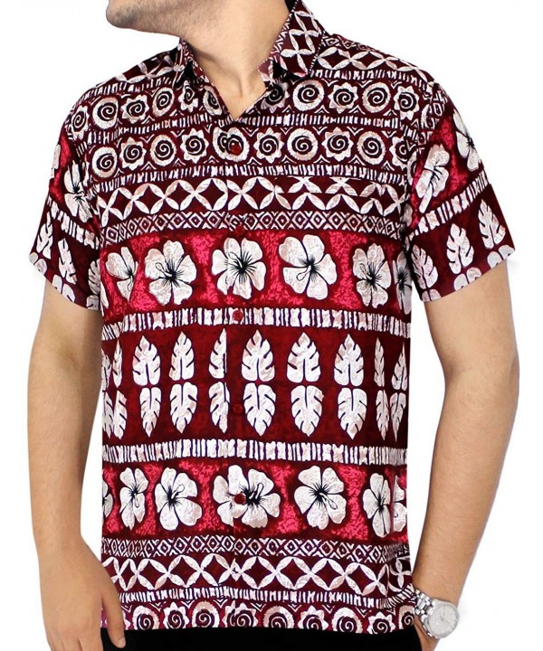 Men's Costume Front Pocket Short Sleeve Hawaiian Shirt A - Spooky Red_w19 - CS12C58N3V9 $12.69-Cover-Ups