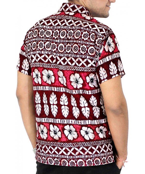 Men's Costume Front Pocket Short Sleeve Hawaiian Shirt A - Spooky Red_w19 - CS12C58N3V9 $12.69-Cover-Ups