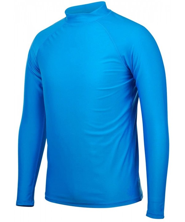 Men's Long Sleeve Sun & Swim Shirt with UPF 50+ - Salt Water Resistant - Royal - CX11QVZXP6V $42.92-Rash Guards