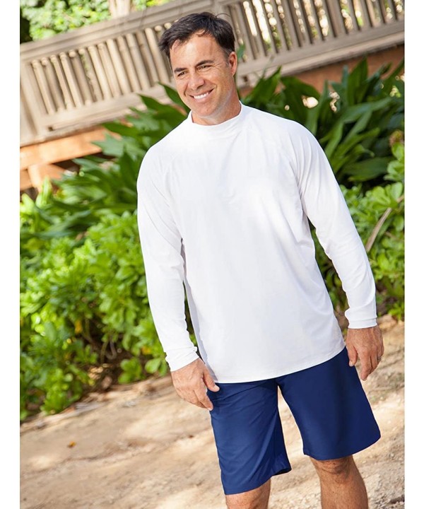 Men's Long Sleeve Sun & Swim Shirt with UPF 50+ - Salt Water Resistant - Royal - CX11QVZXP6V $42.92-Rash Guards