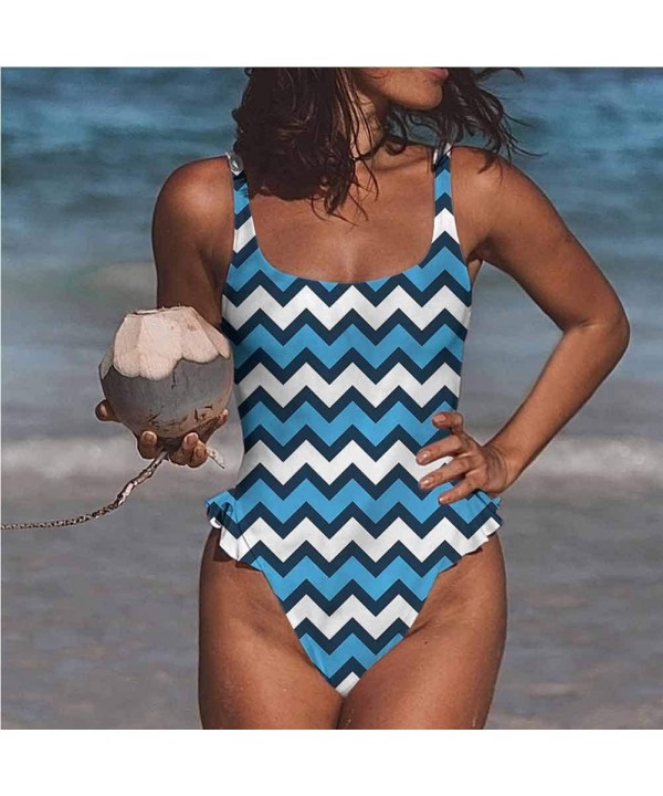 Tie Bikini Swimsuit Set Chevron- Nostalgic Complex Zig Zag Cute Confy and Sexy - Multi 01-one-piece Swimsuit - CO19E7484UY $2...