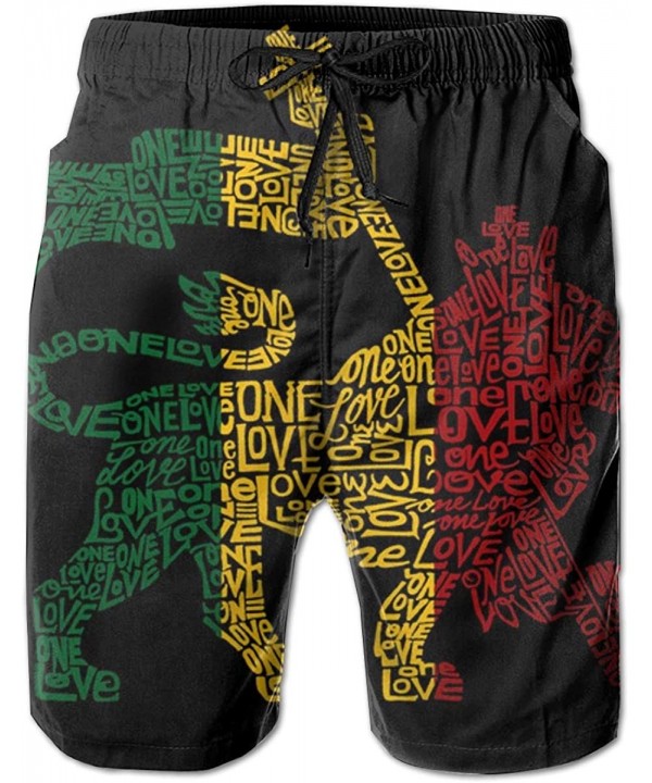 Men's Swim Trunks Quick Dry Beach Swim Shorts with Pockets Bathing Suits (Retro Tie Dye Octopus Design) - Rasta Reggae Flag L...