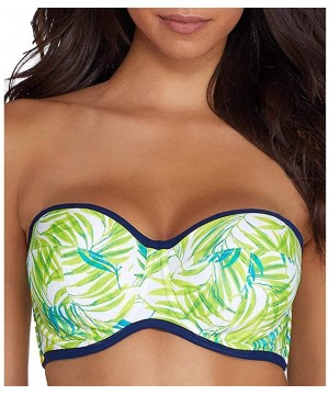 Women's Avril Bra-Sized Bandeau Bikini Top - Palm Print - CE17WWSE9US $15.34-Tops