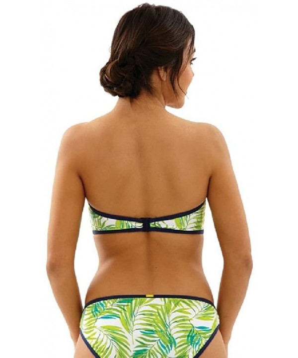 Women's Avril Bra-Sized Bandeau Bikini Top - Palm Print - CE17WWSE9US $15.34-Tops