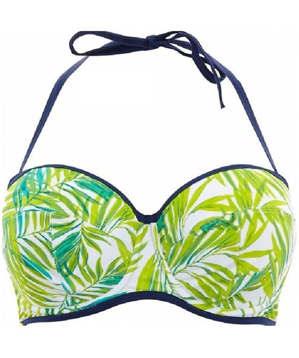 Women's Avril Bra-Sized Bandeau Bikini Top - Palm Print - CE17WWSE9US $15.34-Tops