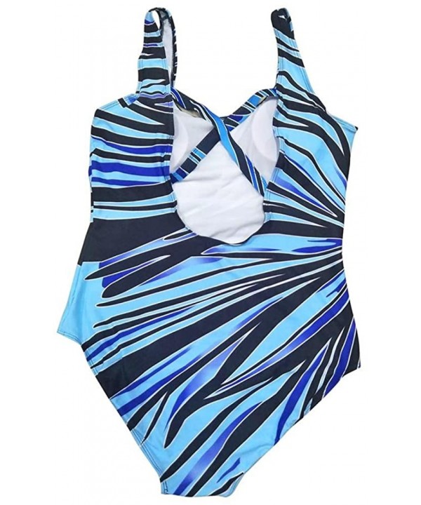 Casual Swimsuits for Womens Swimming Costume Padded Swimsuit Monokini Push Up Bikini Sets Swimwear - D-blue - CL18RED4I32 $18...