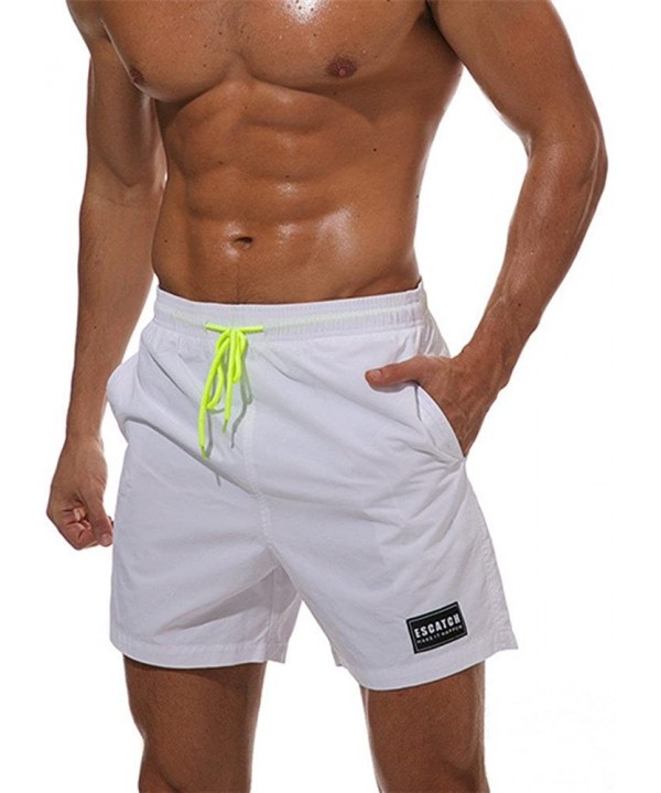 Men's Beach Shorts Swim Trunk Mesh Lining Quick Dry Side Pockets Casual Surf Yoga Water Jogging Training Lightweight - White ...