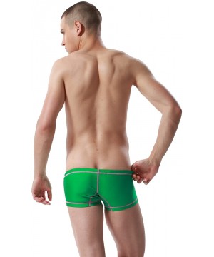 Mens Low Rise Sexy Sport Swimwear Trunk Boxer Brief Bikini Swimsuit - 2714 Green - CH125NTTR85 $28.96-Briefs