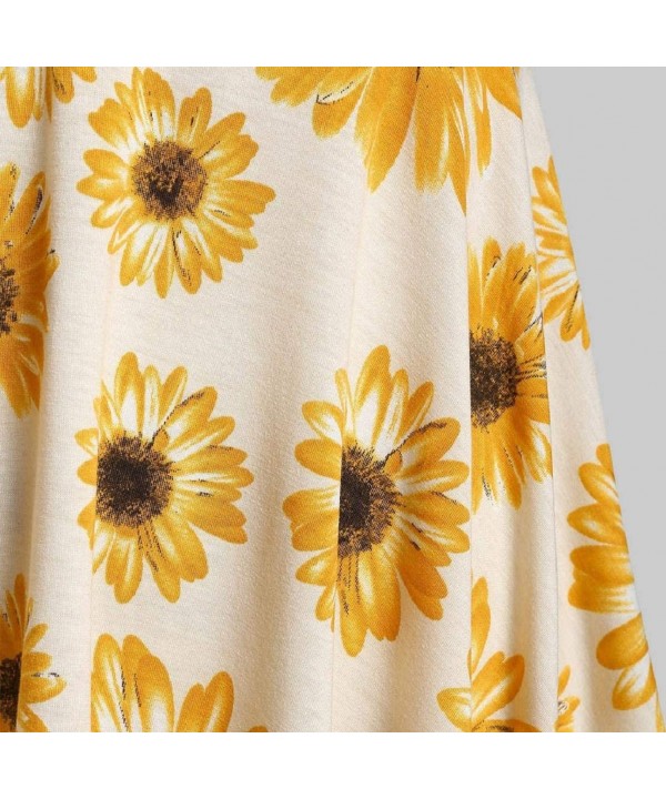 Sleeveless Mini Dressy Tank Tops for Women Bandeau Button Summer Casual Sunflower Shirts Irregular Blouse Beach Wrap - A-yell...